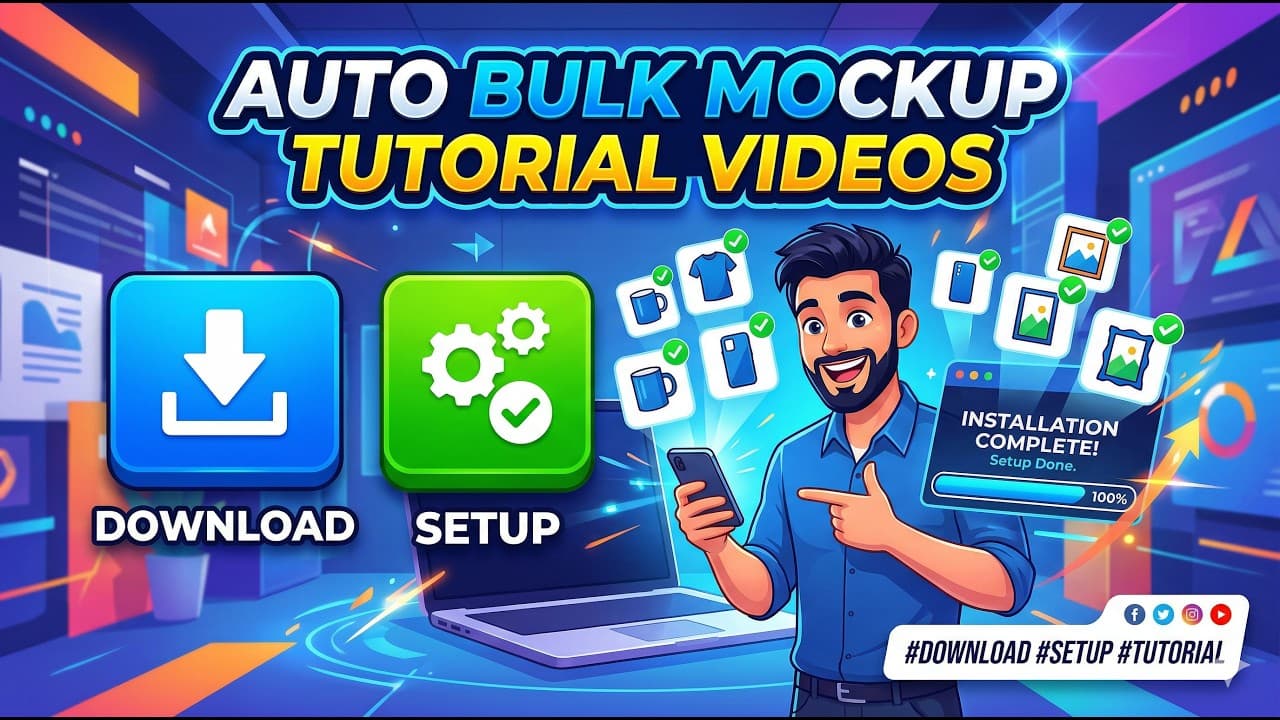 Download and Setup - Auto Bulk Mockup Pro Educational  Videos - 1